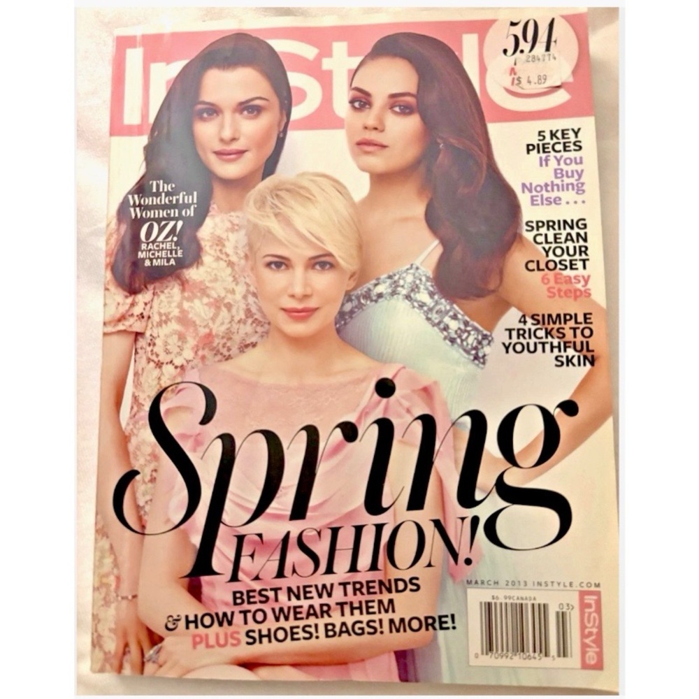 IN STYLE March 2013 Weiss Kunis Williams, Spring Fashion - Thick, 594 Pages!